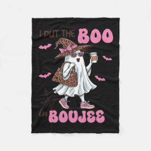 Put The Boo In Boujee Halloween Cute Lady Ghost Gi Fleece Blanket