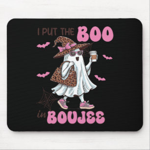 Put The Boo In Boujee Halloween Cute Lady Ghost Gi Mouse Mat