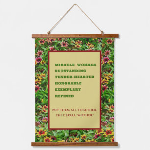 Put Them All Together, They Spell "Mother"/floral Hanging Tapestry