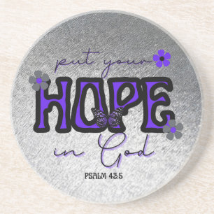 Put Your Hope in God Metallic Sandstone Coaster