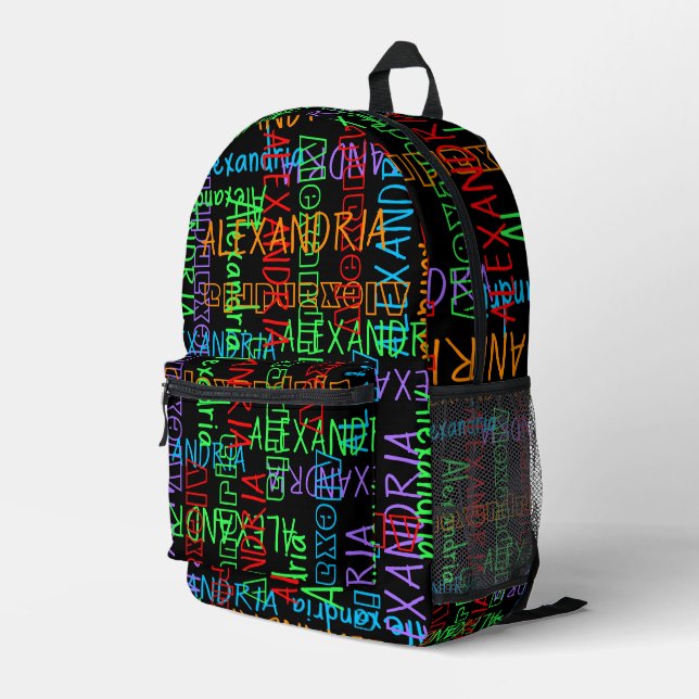 Put Your Name All Over this Colourful Boys Girls Printed Backpack (Back Corner Right)