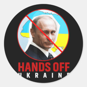 Putin Hands Off Ukraine  Classic Round Sticker