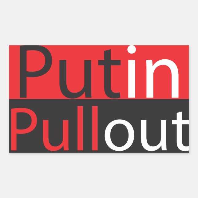 Putin Pullout Rectangular Sticker (Front)