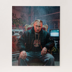 Putin Rapper Hip Hop Gold Chain Boombox Jigsaw Puzzle