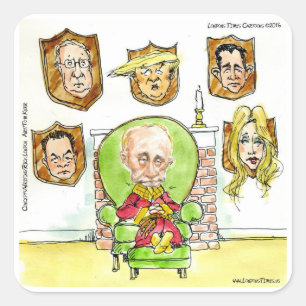 Putin The Hunter Gets Not My President Trump Square Sticker