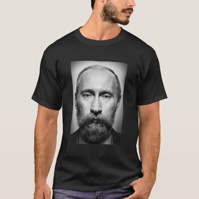 Putin With Beard Russia Politics T-Shirt (Front)