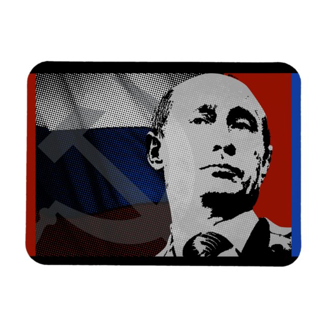 Putin with Russian Flag Magnet (Horizontal)