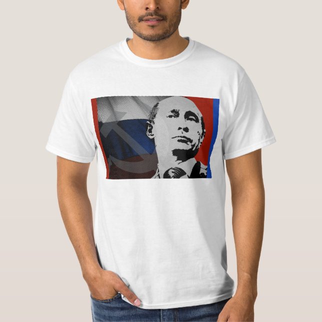 Putin with Russian Flag T-Shirt (Front)