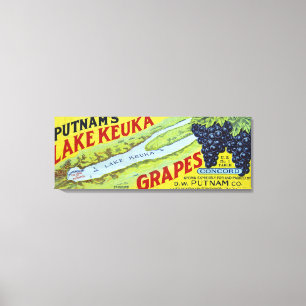 Putnam's Lake Keuka Concord Grapes Label Canvas Print