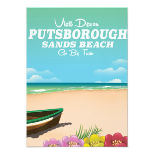 Putsborough Sands Beach Devon travel poster