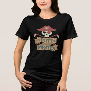 Putt Pirates Golfing Gag Cute Sports Tri-Blend Shirt