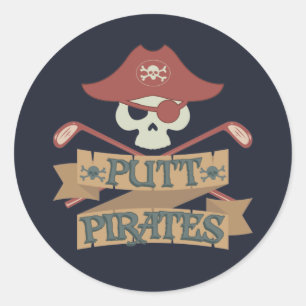 Putt Pirates Golfing Hobby Sports Classic Round Sticker