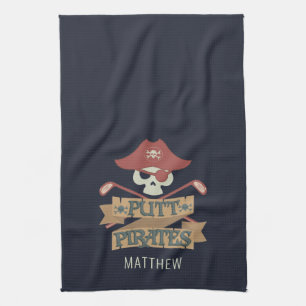 Putt Pirates Golfing Hobby Tea Towel