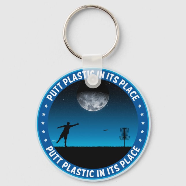 Putt Plastic In Its Place #8 Key Ring (Front)