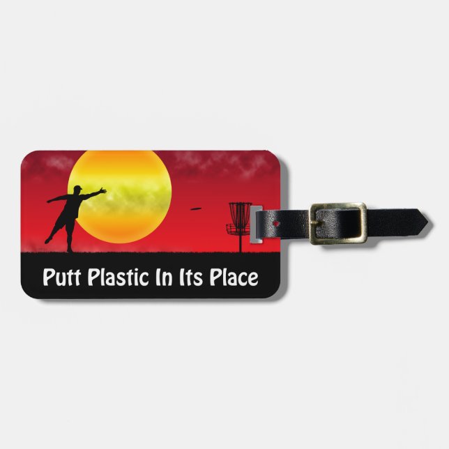 Putt Plastic In Its Place Luggage Tag (Front Horizontal)