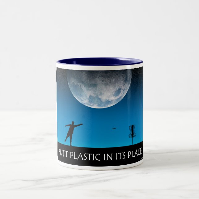 Putt Plastic In Its Place Two-Tone Coffee Mug (Center)