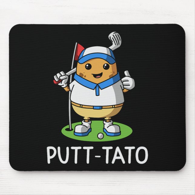 Putt-tato Golfing Potatoes Potato Funny Golf Playe Mouse Mat (Front)