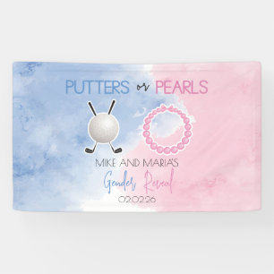 Putters or Pearls Gender Reveal Party Banner