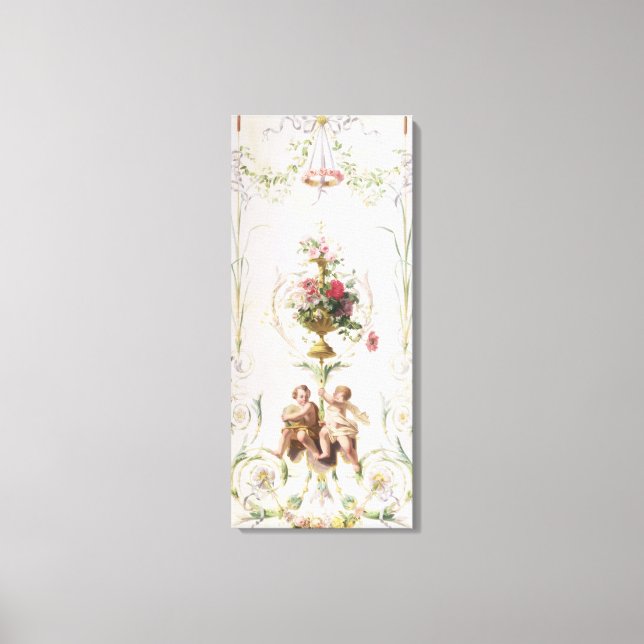 Putti amid swags of flowers and leaves canvas print (Front)