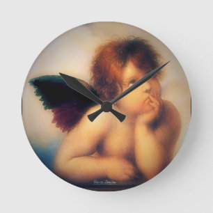 Putti Angel Round Clock