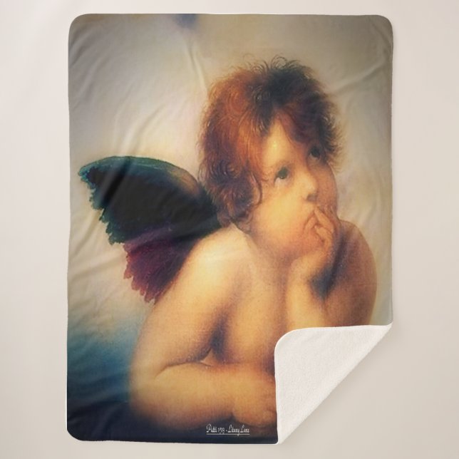 Putti Angel Sherpa Blanket (Front)