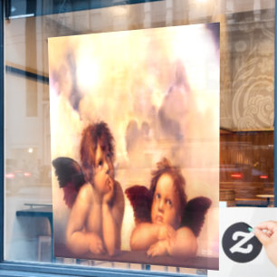 Putti Pair of Angels Window Cling