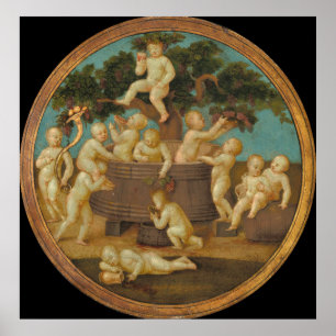 Putti with a Wine Press - Raphael Fine Art Poster