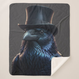Puttin on the Ritz Corvid Ritzy Raven Sherpa Blanket
