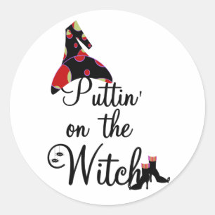 Puttin' on the Witch Tshirts and Gifts Classic Round Sticker