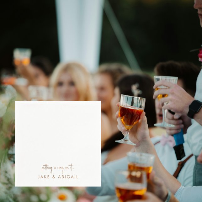 Putting a Ring on It Personalized Engagement Party Napkin (Creator Uploaded)