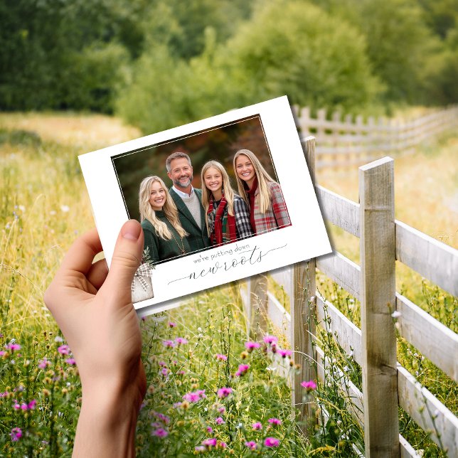 Putting Down New Roots Moving Announcement w/Photo Postcard (Creator Uploaded)