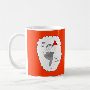 Putting your foot in mouth joke products coffee mug