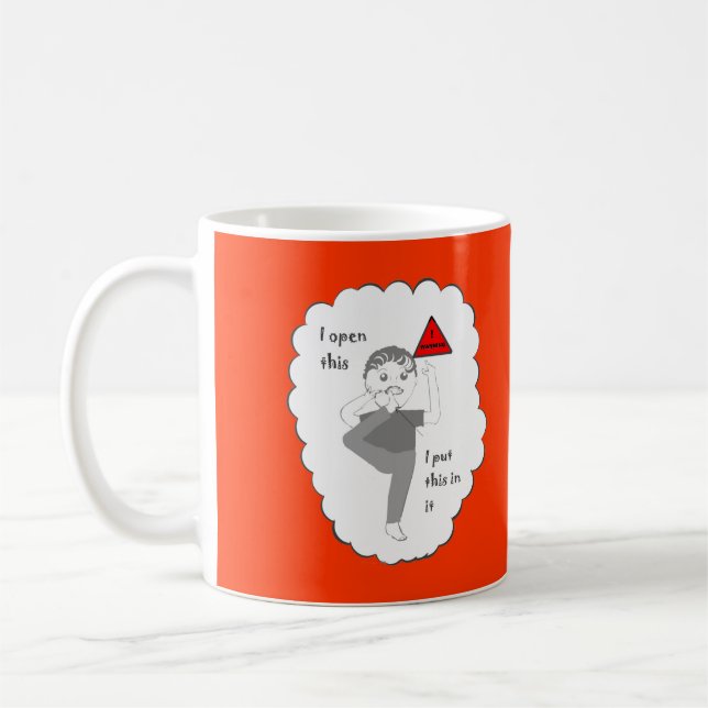 Putting your foot in mouth joke products coffee mug (Left)