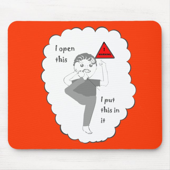 Putting your foot in mouth joke products mouse mat (Front)