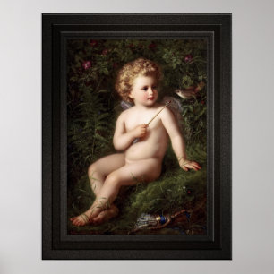 Putto Feeding A Strawberry To A Bird Poster