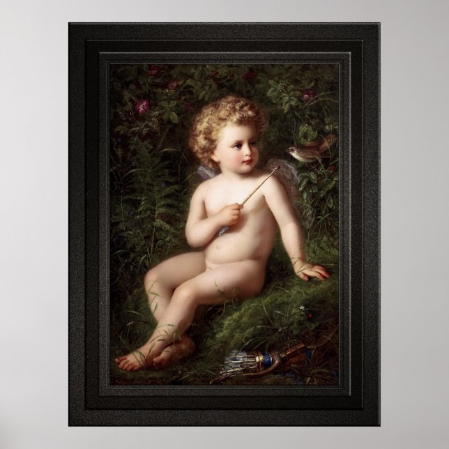 Putto Feeding A Strawberry To A Bird Poster (Front)