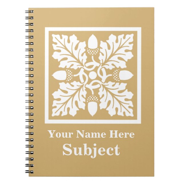 Putty Acorn and Leaf Tile Design Notebook (Front)