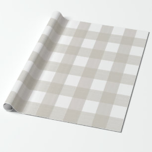 Putty Beige Buffalo Plaid Wrapping Paper