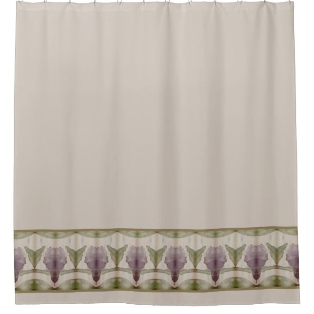 Putty Beige With Green Shower Curtain (Front)