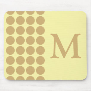 Putty Cream Neutral Dots with monogram Mouse Mat