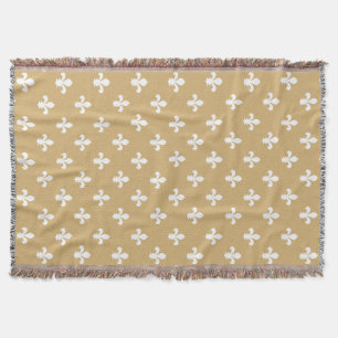 Putty Neutral Fleur de Lys Throw Blanket