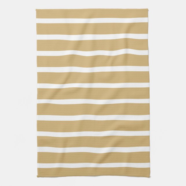 Putty Neutral Stripes Tea Towel (Vertical)