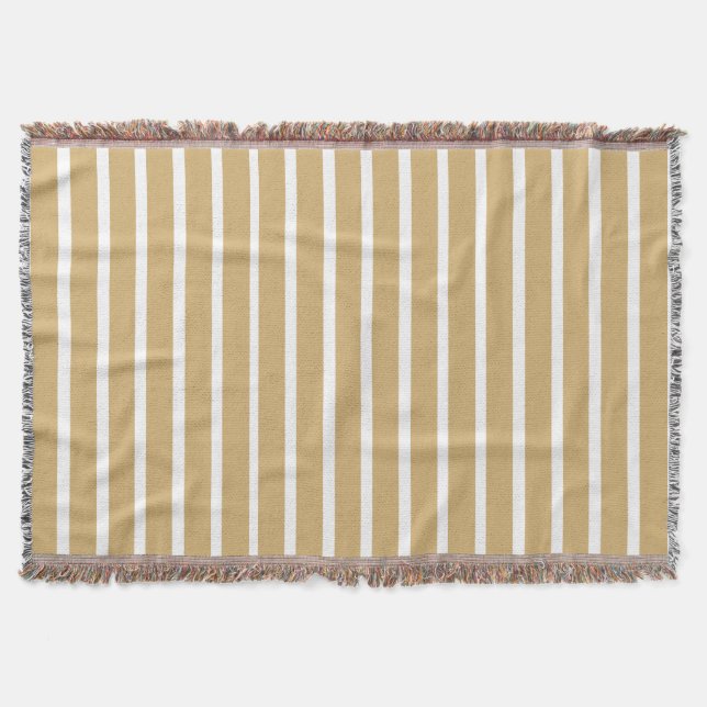 Putty Neutral Stripes Throw Blanket (Front)