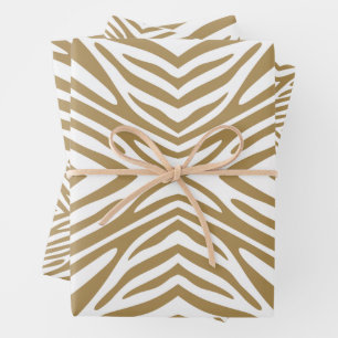 Putty Neutral Zebra Wrapping Paper Sheet