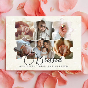Puzzle 6 Baby Photo Collage Birth announcements