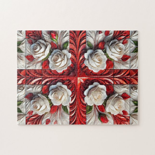 Puzzle abstract English Roses Design (Horizontal)