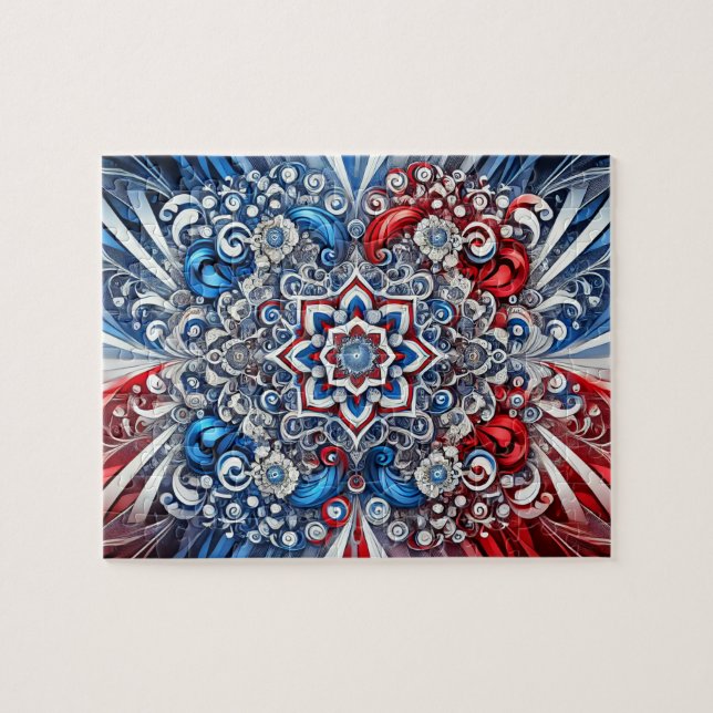 Puzzle abstract modern Design French Colours (Horizontal)