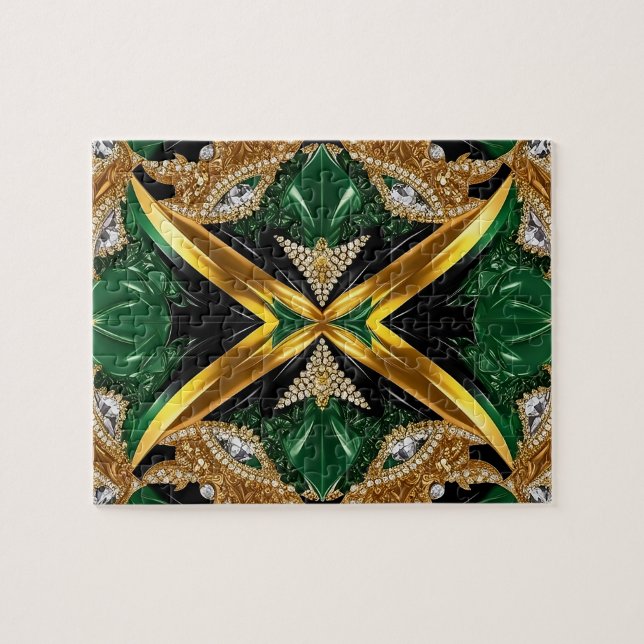 Puzzle abstract modern Design Jamaican Colours (Horizontal)
