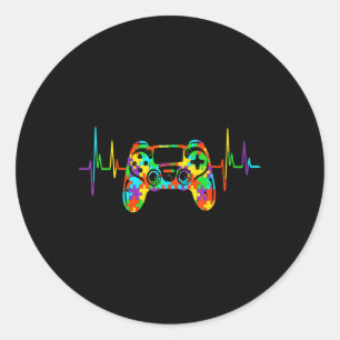 Puzzle Acceptance Kids Video Game Autism Awareness Classic Round Sticker