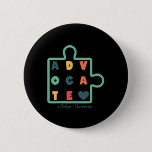 Puzzle Advocate Autism Awareness Autism Support  6 Cm Round Badge